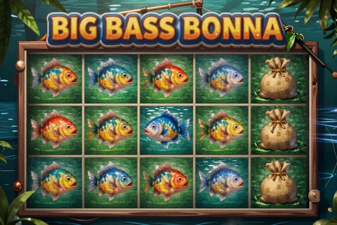 Big Bass Bonanza Angel-Slot mit Fisch- und Geldsack-Symbolen