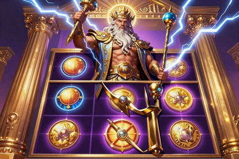 Gates of Olympus Slot Thumbnail mit Zeus und Blitzen im SlotMafia Casino
